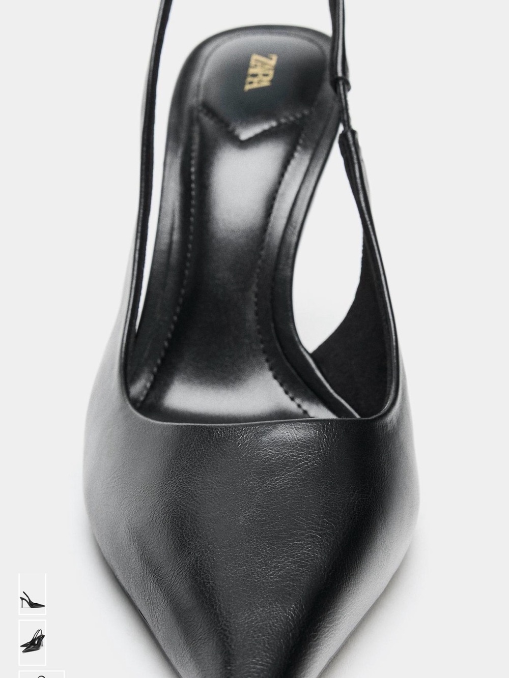 Classic Black Pointed Slingback Heels - Picture 4 of 9